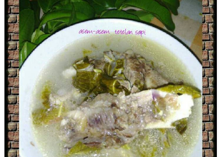 Resep Asem-asem tetelan sapi daun kedondong khas bojonegoro, Lezat Sekali