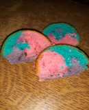 Rainbow cupcakes (χρωματιστά κεκάκια για πάρτι) με βουτυρόγαλα!!