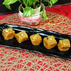 A picture of Sweet potato and Mawa Burfi.
