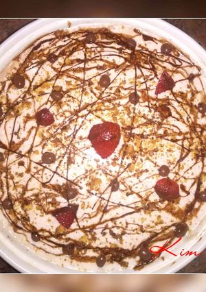 A picture of Layered Ice cream Cake #sahdessert.