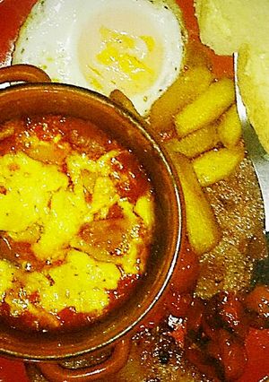 A picture of Tex's Hangover Cure Fry-Up 🐷🍅🍳🍟.