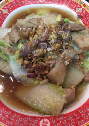 รูปของ ผัดผักกาดขาว ใส่หมูสามชั้น