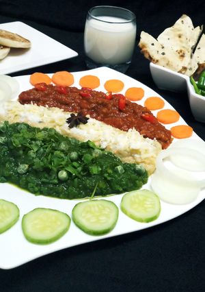 A picture of Tricolour Pav Bhaji.