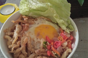 Cara Membuat Rice Bowl ayam jamur crispy Sambal matah Ekonomis