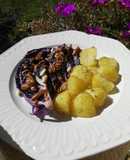 Lombarda al horno con salsa de miso
