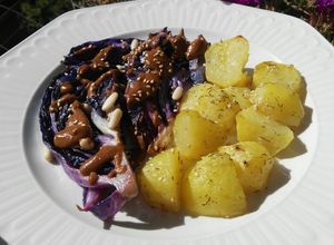 Una foto de Lombarda al horno con salsa de miso