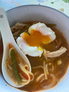 A picture of Chicken noodle soup.
