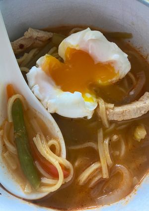 A picture of Chicken noodle soup.