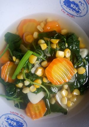 Foto resep SAYUR BAYAM, jagung manis, wortel