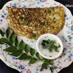 A picture of Onion Mint Uttapam (Healthy Breakfast).