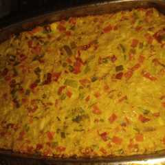 Una foto de Budín de pollo y verduras