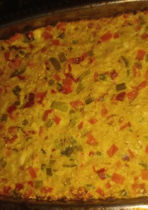 Una foto de Budín de pollo y verduras