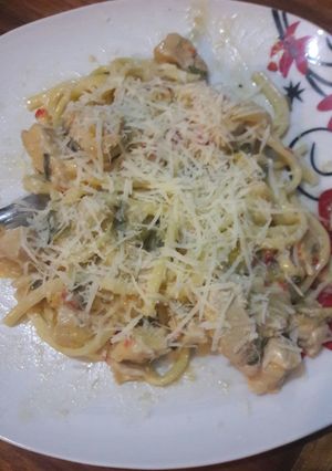 Una foto de Fideos con salsa de verdeo