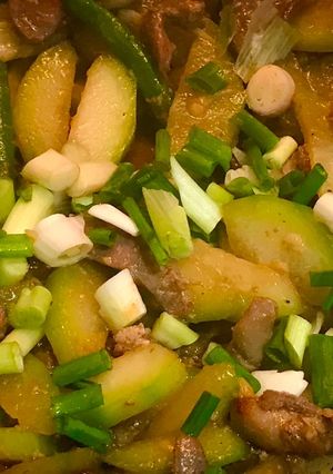 Hình của món Bí đao xào lòng vịt.