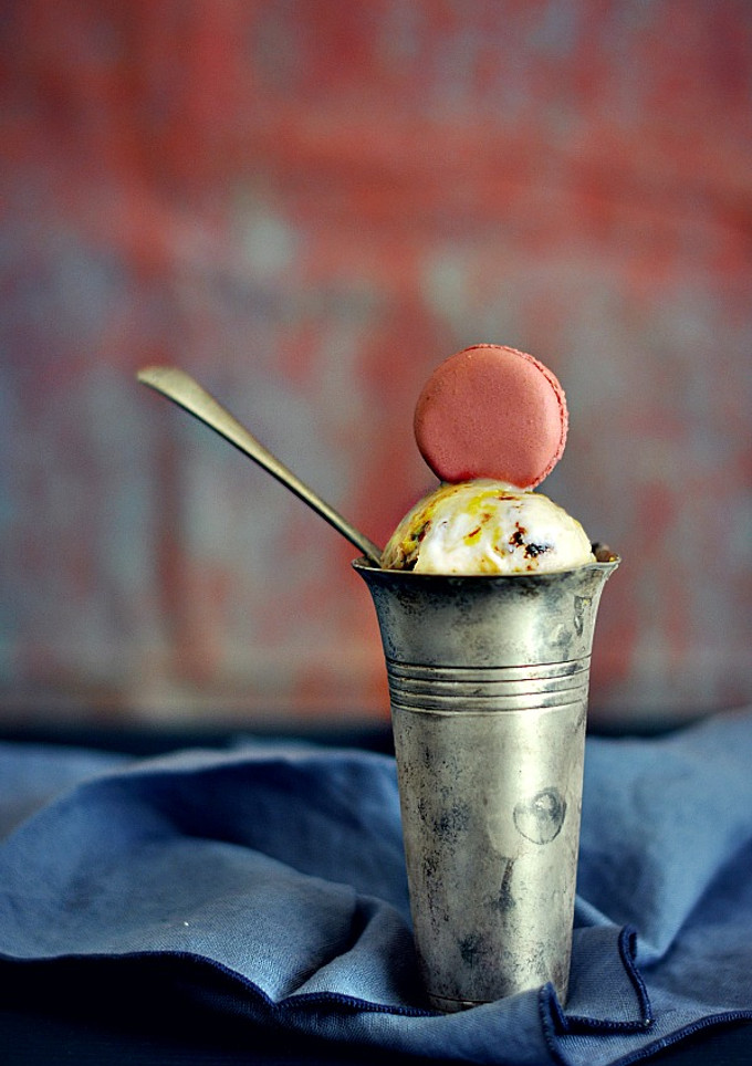 Una foto de Helado de macarons sin huevo