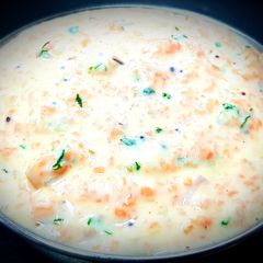 A picture of Tempered Carrot Raita.