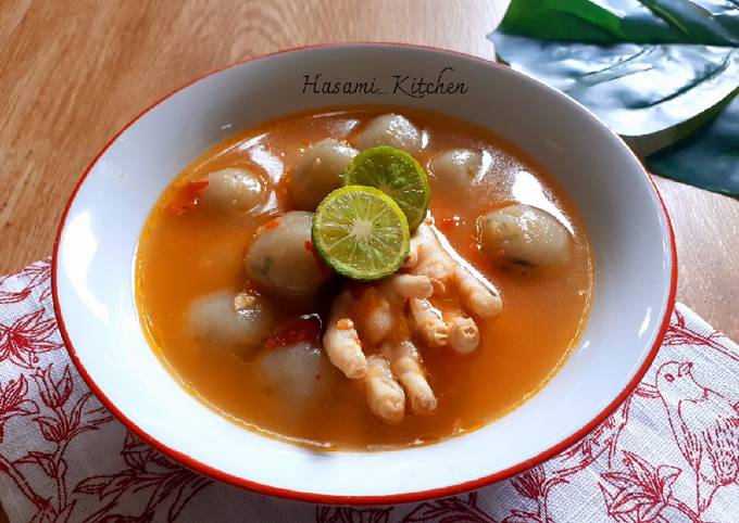 Resep buat Cilok Kuah Ceker Pedas  lezat