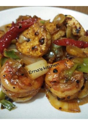Foto resep Udang Tofu Lada Hitam