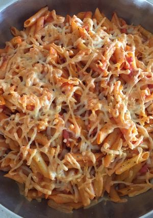 Una foto de Macarrones gratinados con bacon