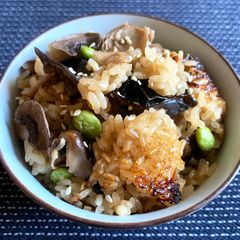 A picture of Dried Mushroom ‘Okowa’ Glutinous Rice.