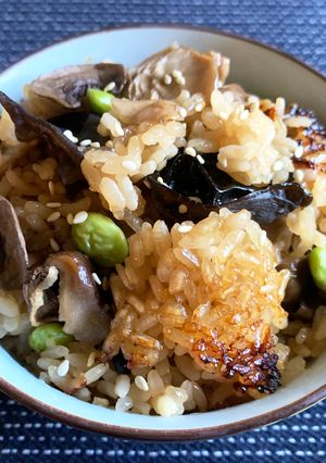 A picture of Dried Mushroom ‘Okowa’ Glutinous Rice.