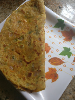 A picture of Carrot & spring onion roti.