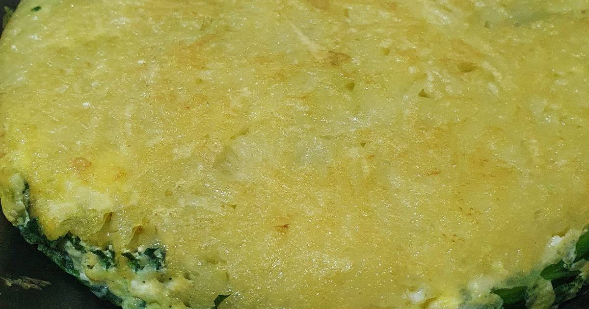 ≛ Tortilla mixta Espinaca y Papa Rallada ≛ Receta de