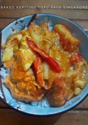Foto resep Bakso Kepiting Tofu Saus Singapore