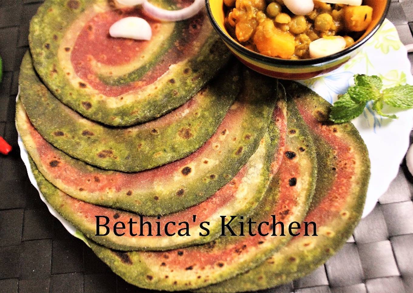 Ramadan Special - Spinach & Beetroot Pin Wheel Paratha