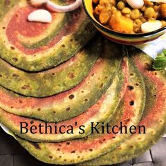 A picture of Ramadan Special - Spinach & Beetroot Pin Wheel Paratha.