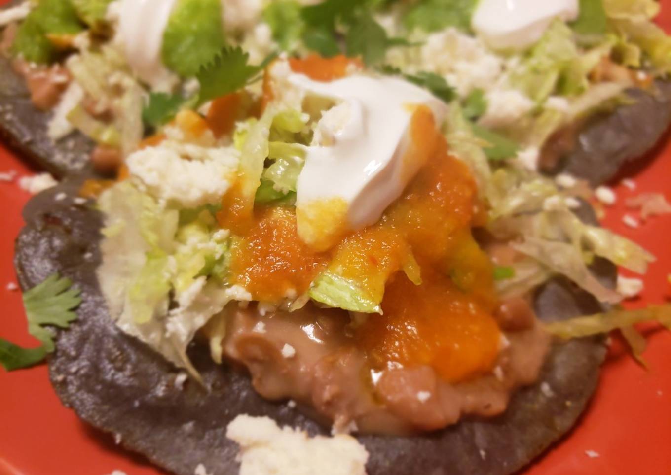 Hueraz Tostadas de Frijol y Pollitošš¤¤