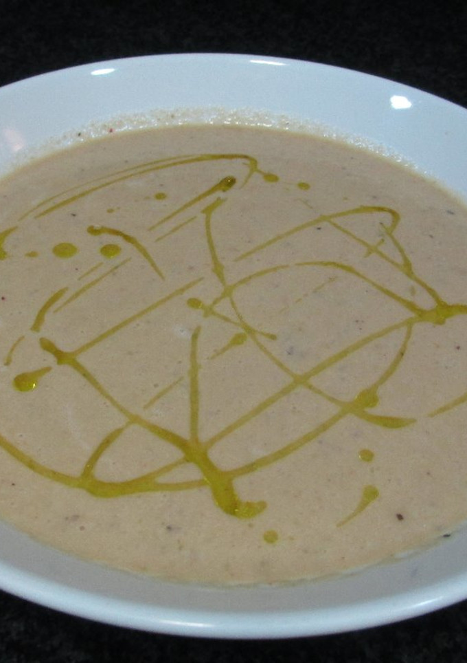 Una foto de Crema diet de salmón con arroz integral