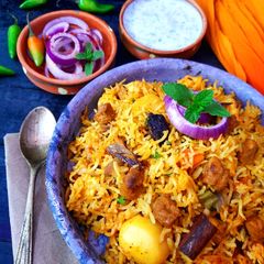 Hyderabadi Soya Biryani A picture of Hyderabadi Soya Biryani.