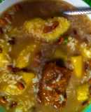 Guacho de frijoles con carne