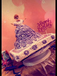 A picture of Barbie doll cake.