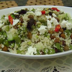 A picture of Couscous & French Beans Salad with Chickpeas & Cucumber.