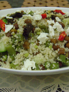 A picture of Couscous & French Beans Salad with Chickpeas & Cucumber.