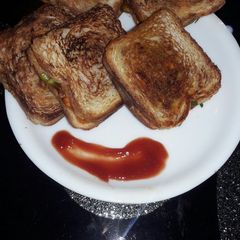 A picture of Cut little Pizza sadwich.