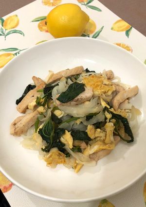 清爽蒜炒雞肉河粉 的食譜成品照片
