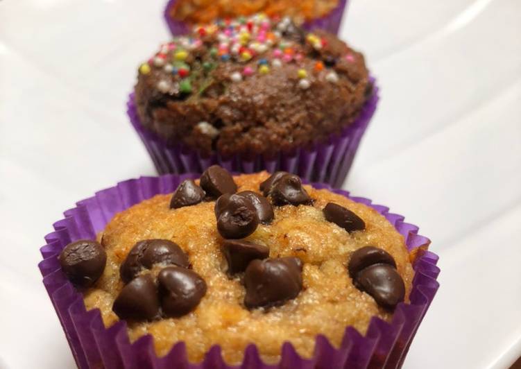 Cara Gampang Membuat MIX COCONUT MUFFINS 🥥🧁 🍌 🥕 🍫, Enak Banget