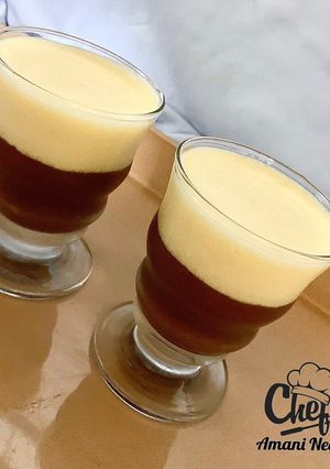 صورة لوصفة موس شوكولا غامقة وشوكولا بيضاء