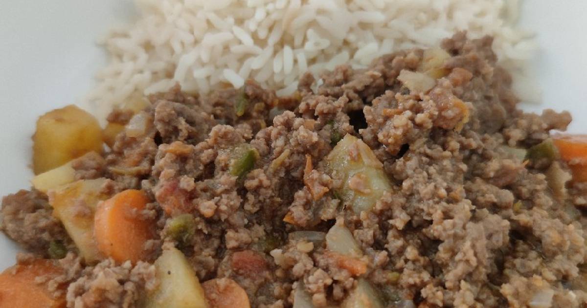 Carne picada con verduras Receta de Johanna Estela Gutierrez- Cookpad