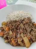 Carne picada con verduras