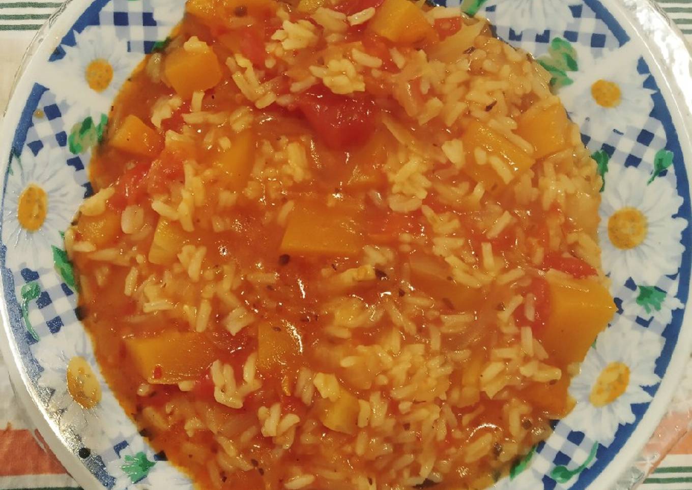 Guiso de arroz y calabaza