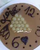 Tarta de chocolate blanco, queso y uvas