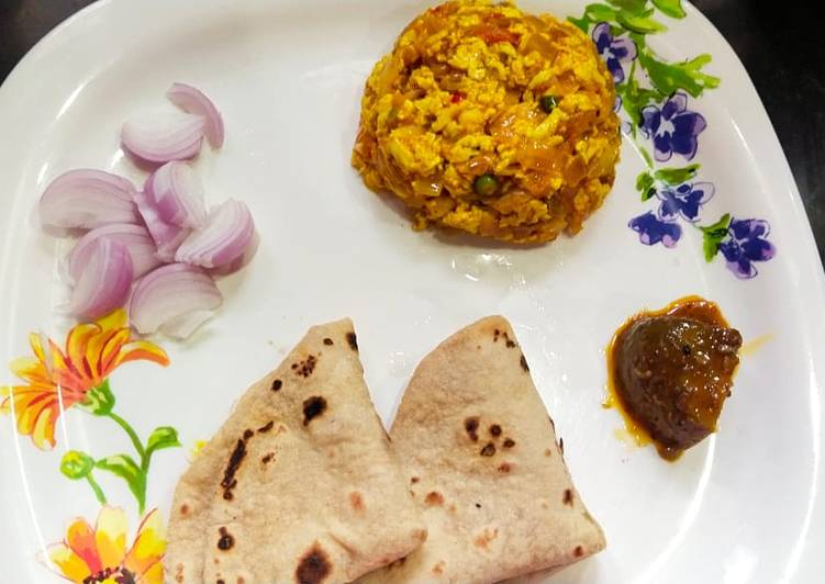 Paneer burji with chapati