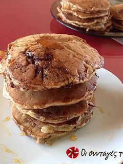 Φωτογραφία της συνταγής Pancakes με βρώμη, μπανάνα και πραλίνα