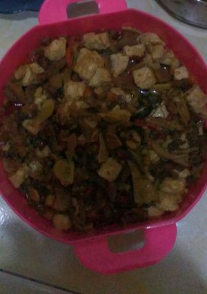 Foto resep Oseng usus Dan tahu pedas
