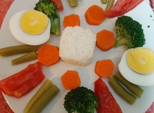 Una foto de Plato saludable y bien balanceado para niños
