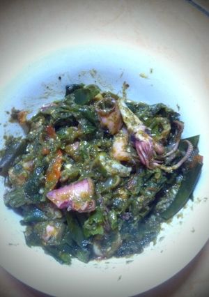 Foto resep Cumi kering cabai hijau
